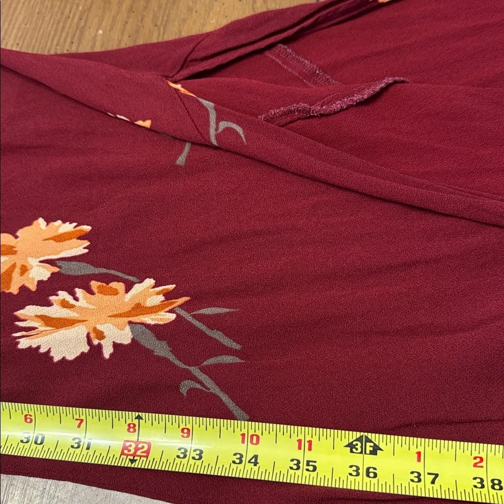 Reformation Santiago Floral Boho Dress Auburn Drape Neck Dramatic Slit Size XS - Picture 11 of 15